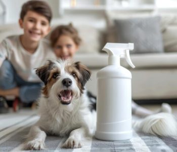 portrait-cleaner-spray-bottle-with-happy-kid-dog-playing-grey-rug-background_1077802-397713